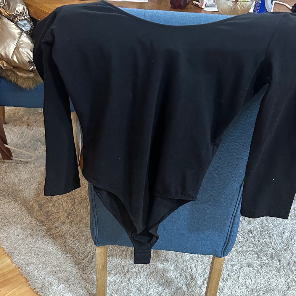 Black Bodysuit with snap at crotch